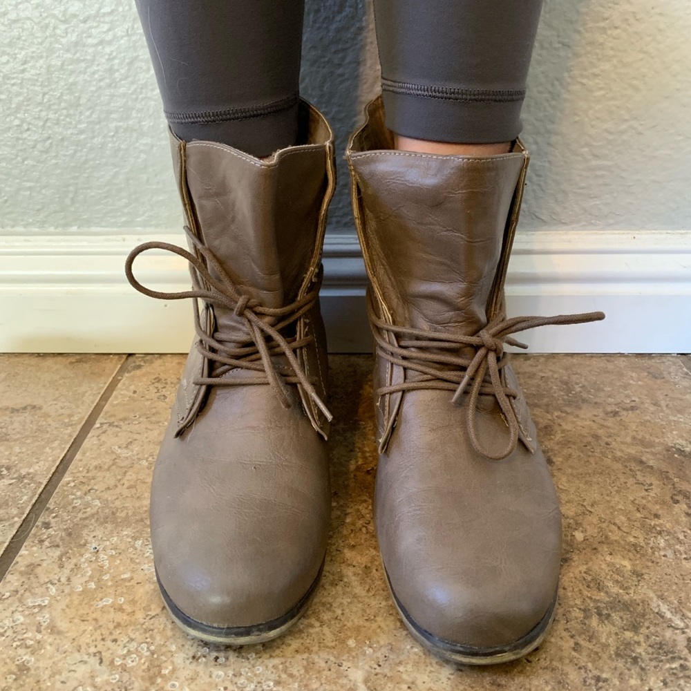 Charlotte Russe Mocha ‘Hillary’ Combat Boots